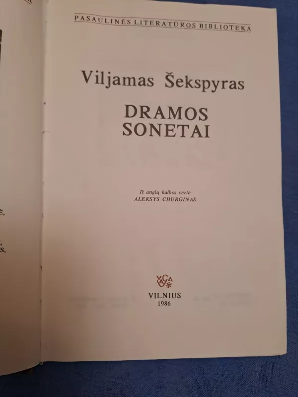 Dramos. Sonetai - Viljamas Šekspyras, knyga 3