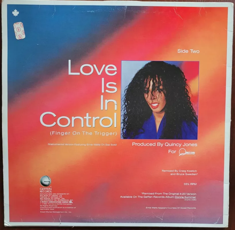 Love Is In Control - Donna Summer, plokštelė 3