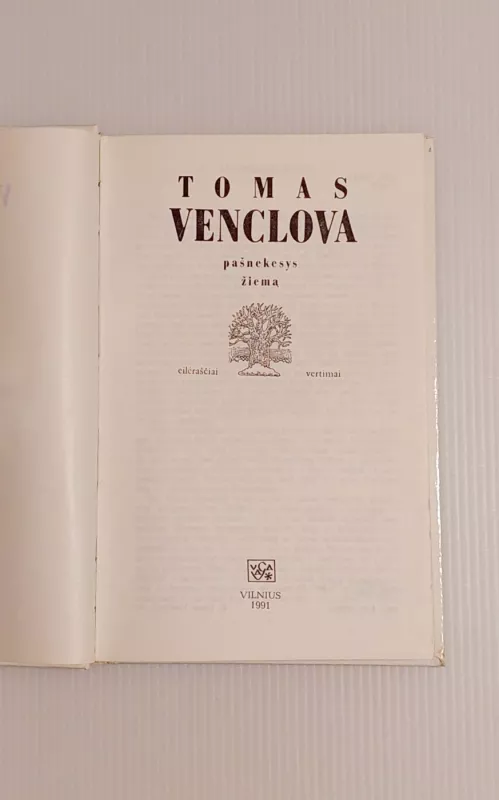 Pašnekesys žiemą. Eilėraščiai ir vertimai - Tomas Venclova, knyga 5