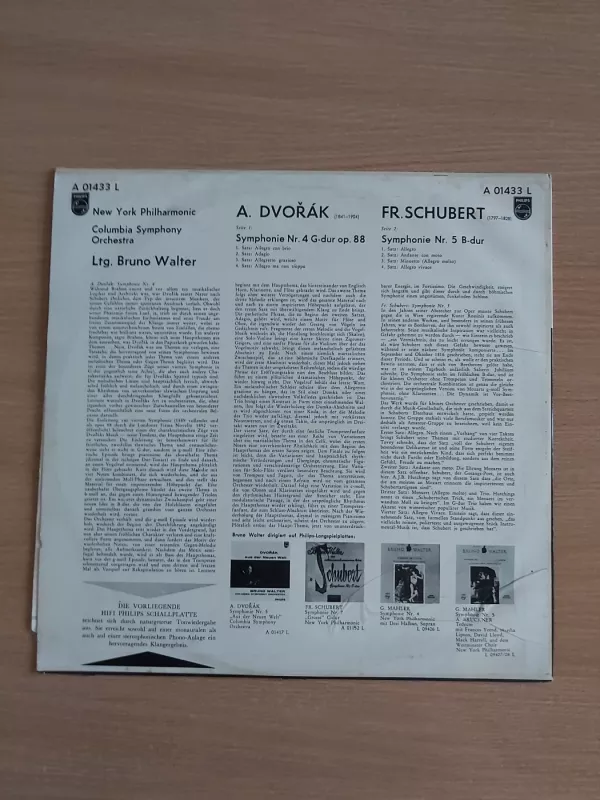 Dvorak Symphonie Nr. 4, Schubert Symphonie Nr. 5 - A. Dvorak, Fr. Schubert, plokštelė 3