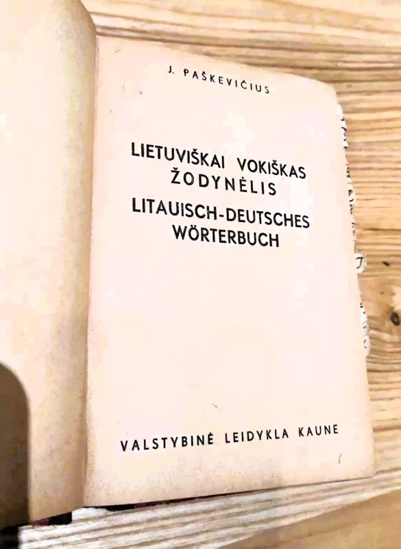 Lietuviškai vokiškas žodynėlis - J. Paškevičius, knyga 2