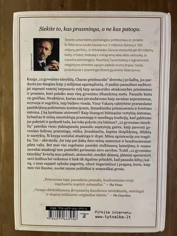 12 GYVENIMO TAISYKLIŲ: chaoso priešnuodis - Jordan B. Peterson, knyga 3